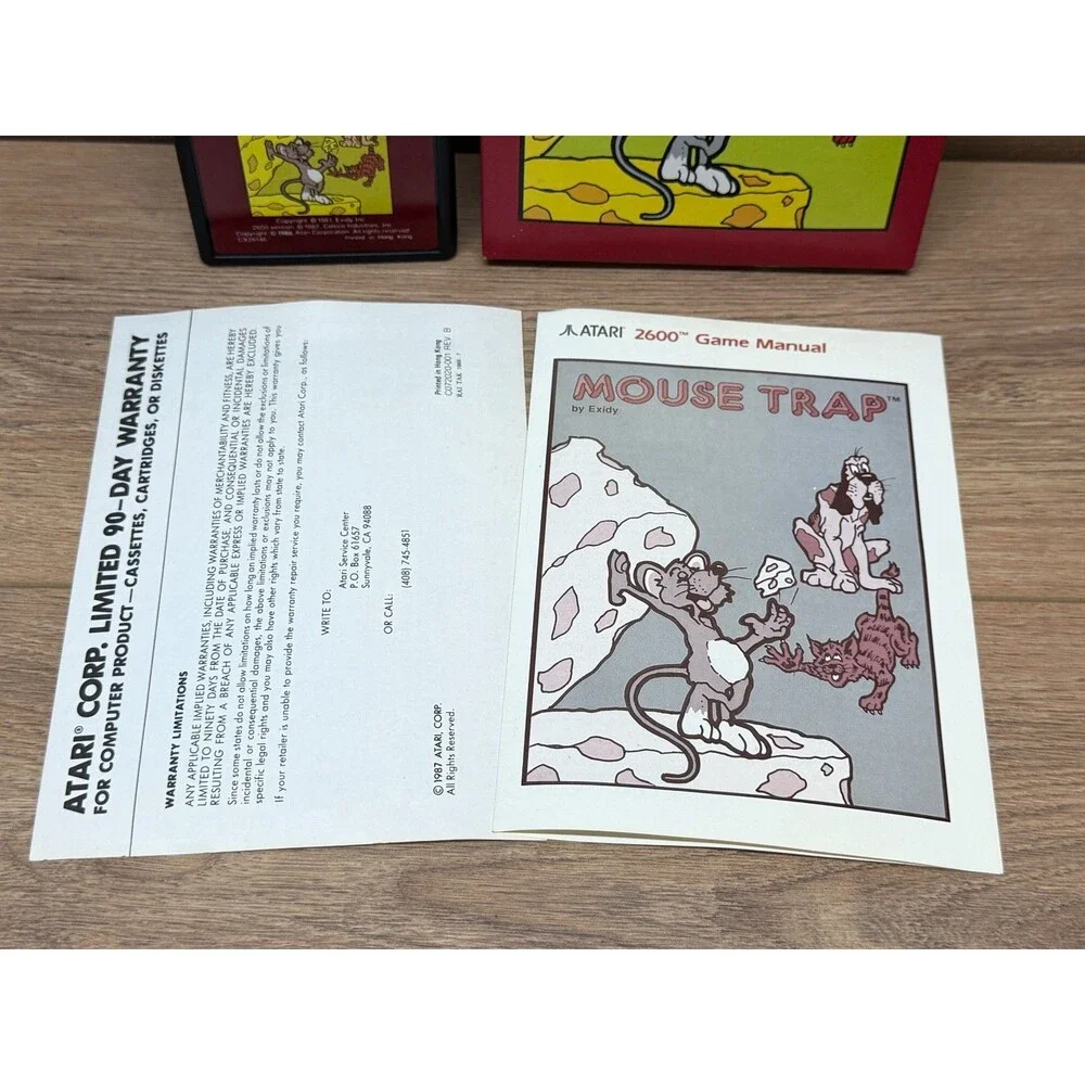 Mouse Trap (Atari 2600, 1988) Complete CIB w/ Manual, Warranty Card & Box